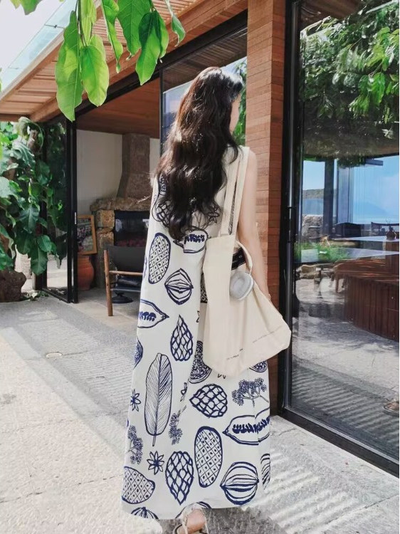 Summer Clothing Tagline - 여름 루즈핏 A라인 베스트 원피스 여성