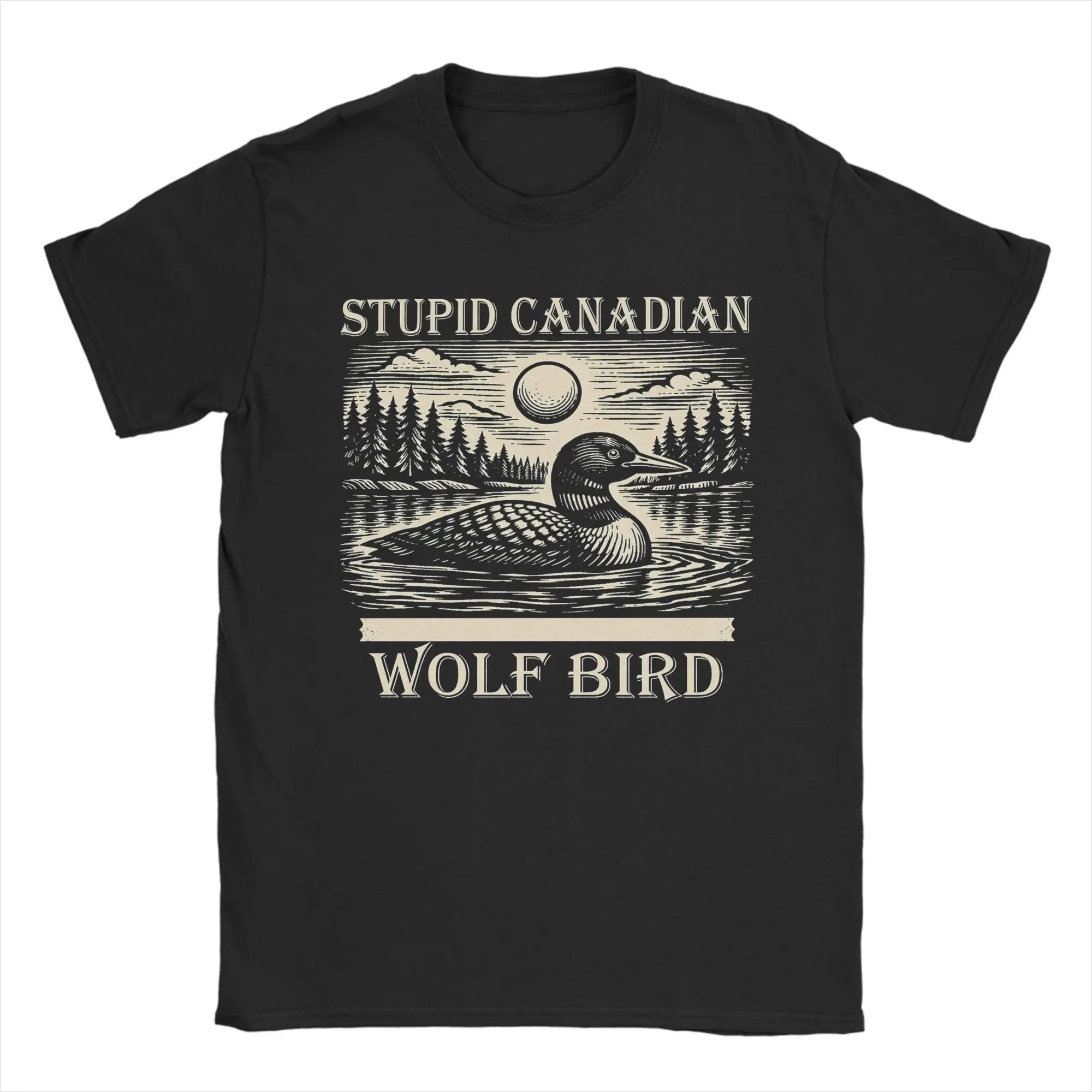 Summer Clothing Ideas Men - 남성 티셔츠 Stupid Canadian Wolf Bird