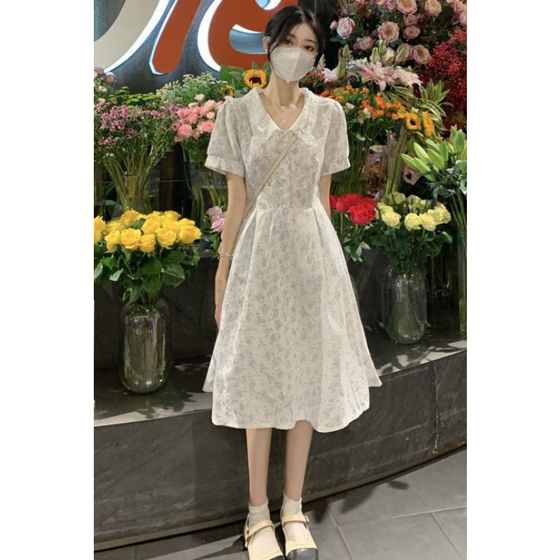 Sundress Midi Floral - 여성 여름 디지 플로럴 미디 드레스
