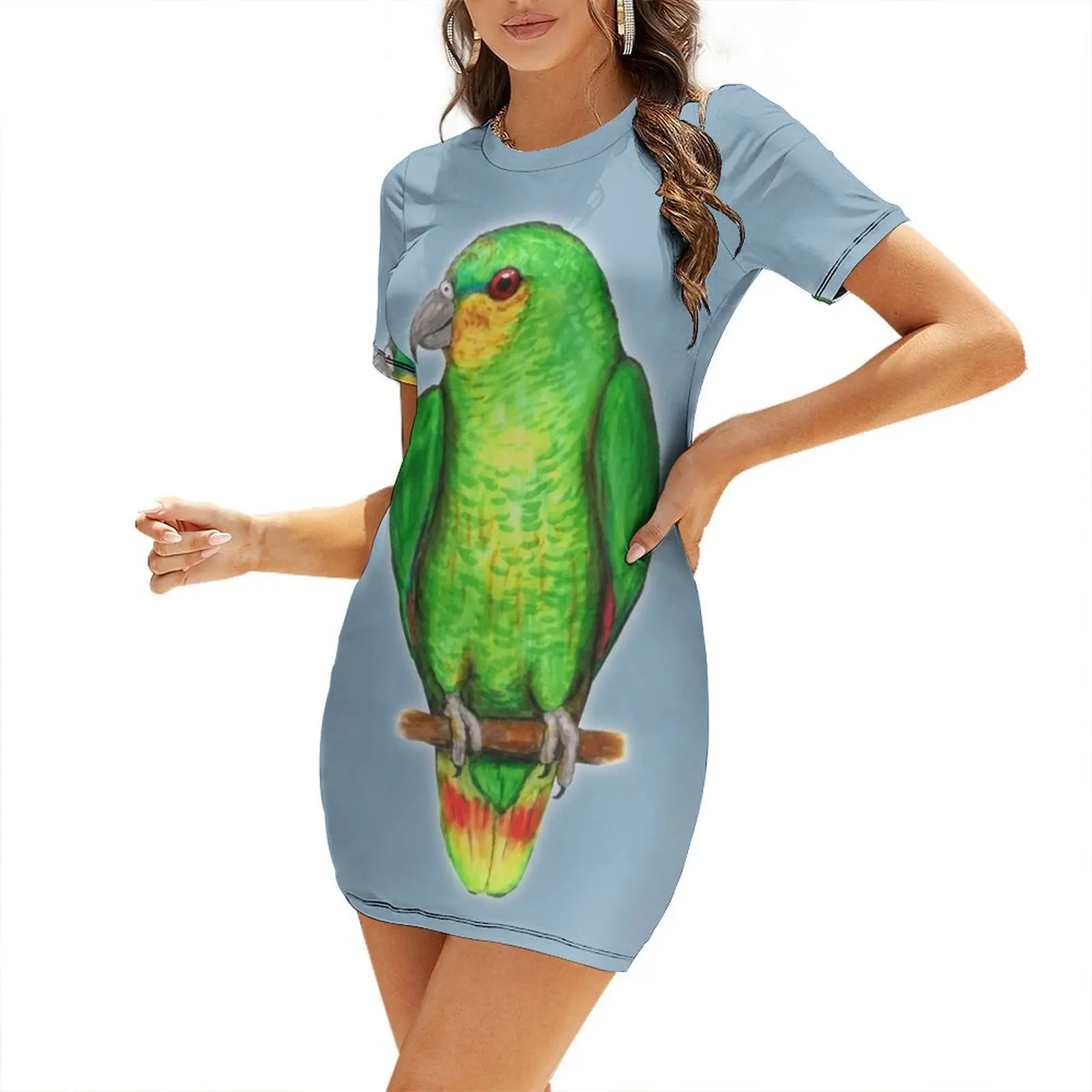Summer Clothing Amazon - 오렌지 날개 달린 아마존 앵무새 반팔