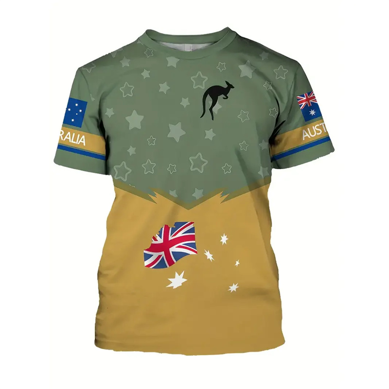 Summer Clothing Australia - 호주 국기 티셔츠 남성용, 3D 프린트