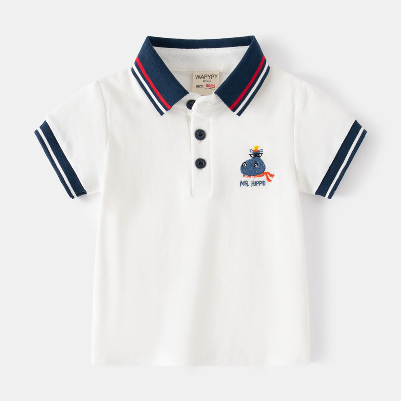 Summer Clothing For Baby Boy - 남아용 스트라이프 폴로 셔츠, 귀여운 한국