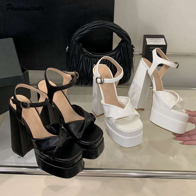Summer Clothing For Petite Women - 스타 스타일 패션 더블 플랫폼 웨지