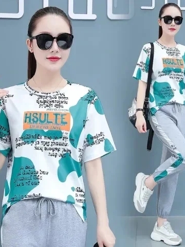 Summer Clothing Tagline - 여름 신상 얇은 반팔 하란 팬츠
