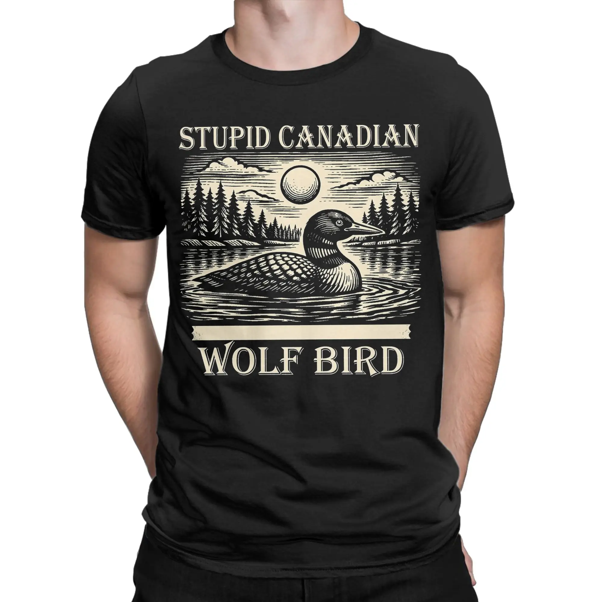 남성 티셔츠 Stupid Canadian Wolf Bi - Summer Clothing Ideas Men 리뷰 및 가격