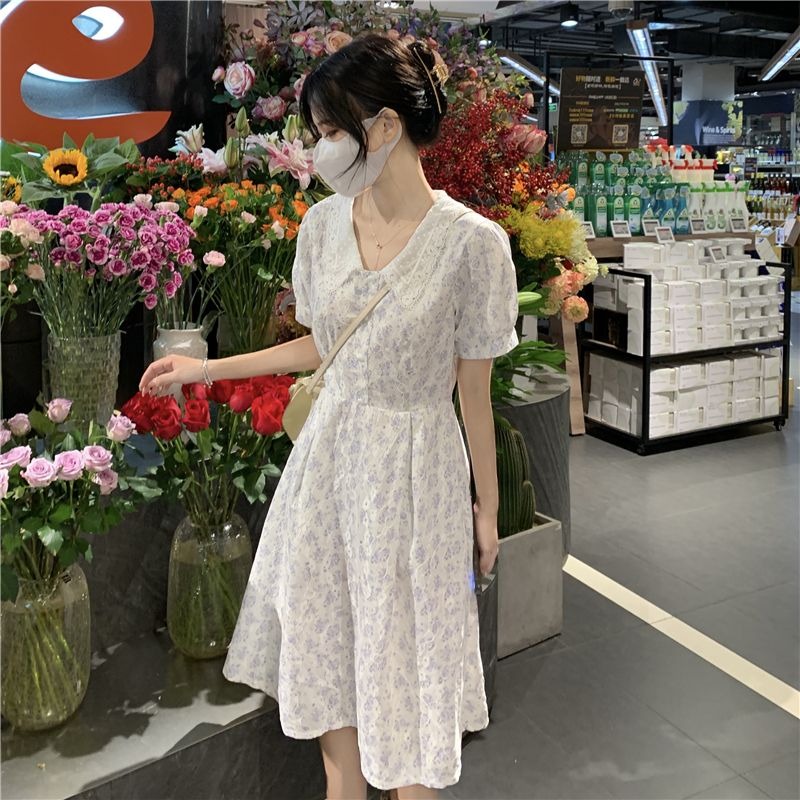 여성 여름 디지 플로럴 미디 드레스 V넥 퍼프 소매 하 - Sundress Midi Floral 리뷰 및 가격