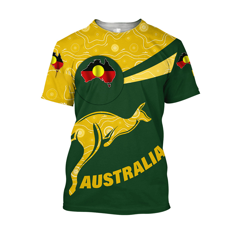 아비노리빙 캥거루 호주 탑 티셔츠 페인팅 여름 남성 티 - Summer Clothing Australia 리뷰 및 가격