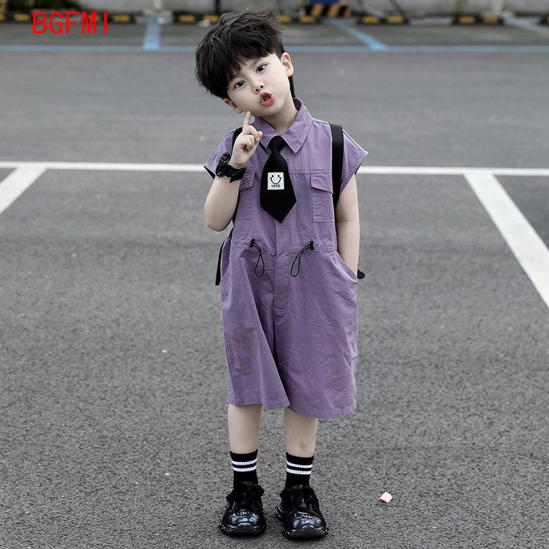 어린이 여름 반바지 작업복 카프리 소년 보라색 바지와  - Summer Clothing For Baby Boy 리뷰 및 가격