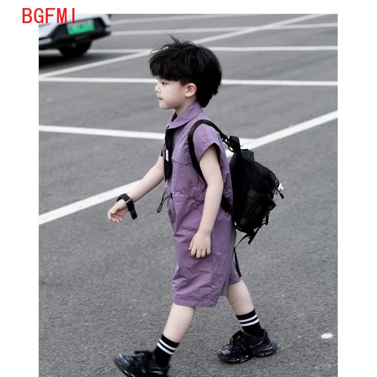 어린이 여름 반바지 작업복 카프리 소년 보라색 바지와  - Summer Clothing For Baby Boy 리뷰 및 가격