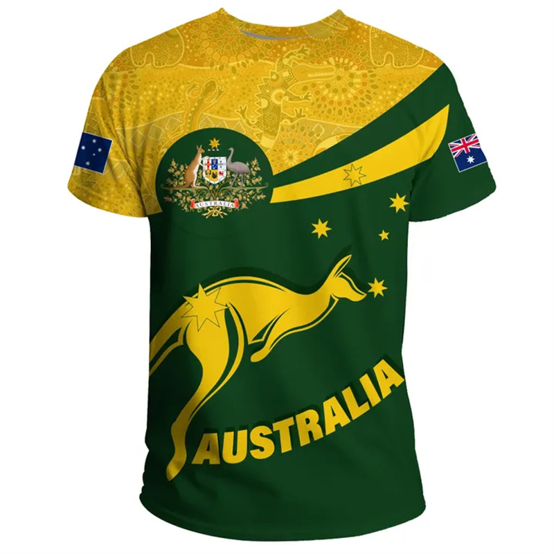 남성용 3D 프린트 호주 국기 티셔츠, 호주 국가 엠블 - Summer Clothing Australia 리뷰 및 가격