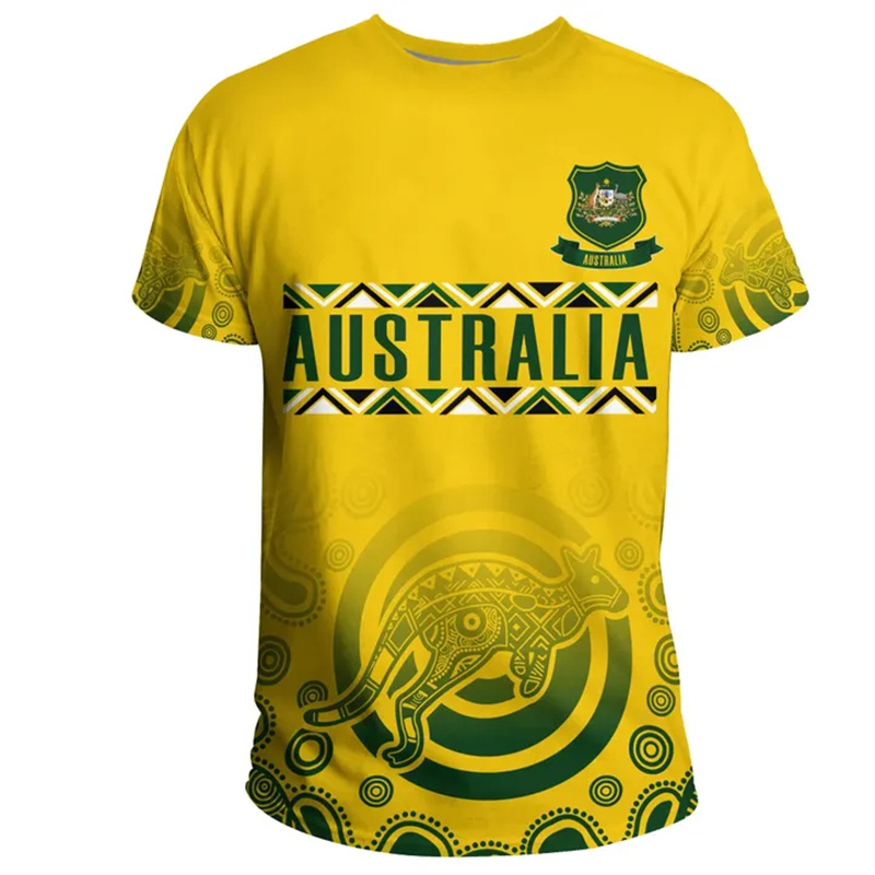남성용 3D 프린트 호주 국기 티셔츠, 호주 국가 엠블 - Summer Clothing Australia 리뷰 및 가격