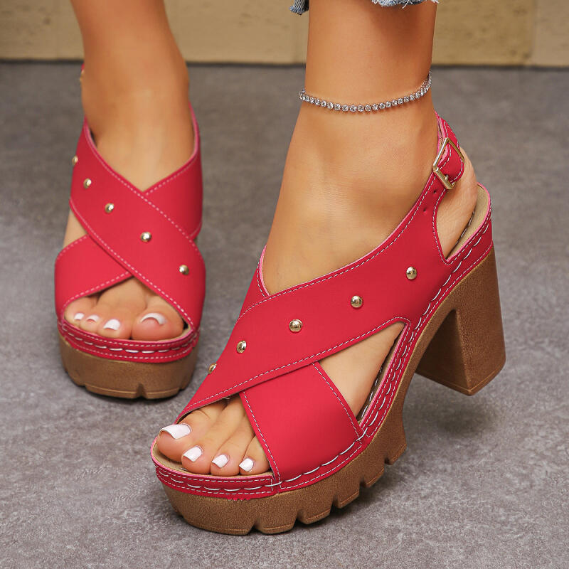 빈티지 슈퍼 하이힐 크로스 스트랩 글래디에이터 샌들 여 - Summer Clothing For Petite Women 리뷰 및 가격